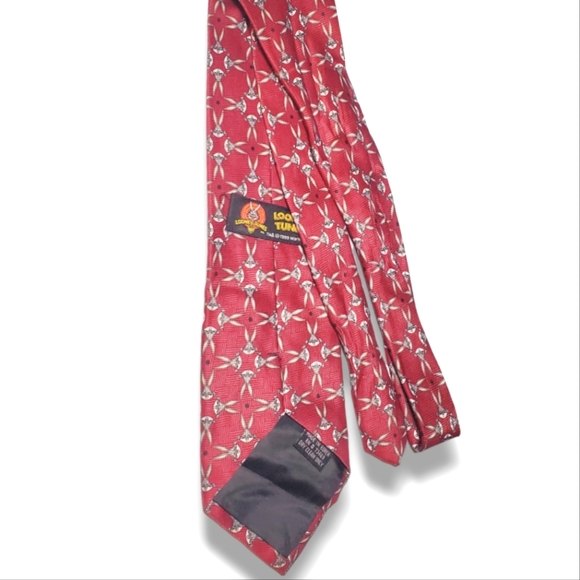 #Y Vintage 1997 Warner Bros Looney Tunes Bugs Bunny Red Neck Tie 57" x 4" - Picture 7 of 9